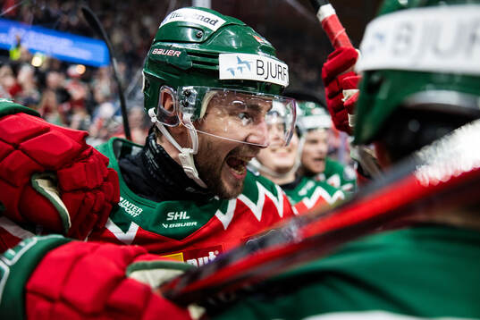 Frölundas Mikael Ruohomaa jublar