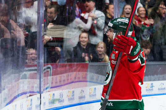 Frölundas Mikael Ruohomaa jublar