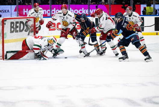 Moras målvakt Waltteri Ignatjew, Kalle Kratz och Henrik