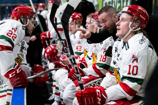 Moras Måns Carlsson och assisterande tränare Tomas Skogs