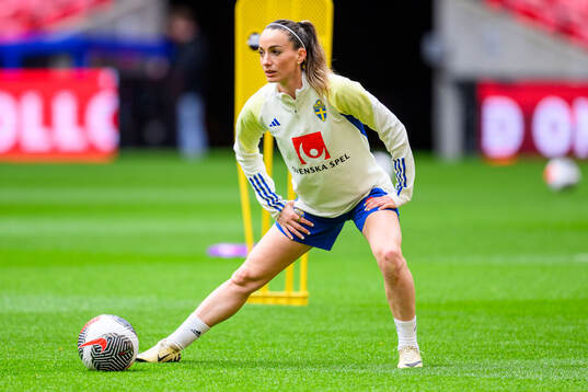Kosovare Asllani of Sweden of the women's national football team of Sweden at a training session
