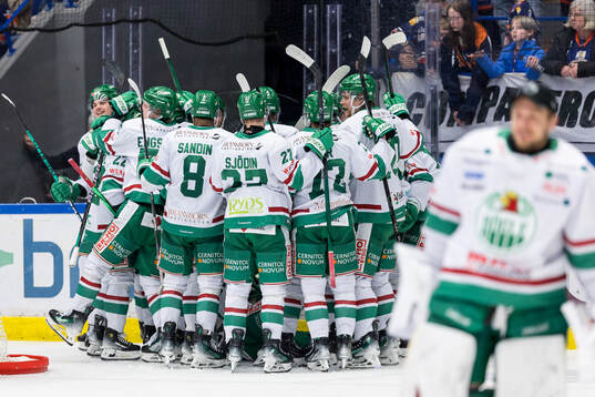 Rögles spelare jublar