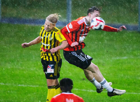 IFK Hässleholms Alvin Holmgren i matchen i div. 2 mellan IFK Hässleholm och Kristianstads FC i Hässleholm 5 april 2024.