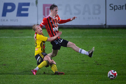 IFK Hässleholms Alvin Holmgren i matchen i div. 2 mellan IFK Hässleholm och Kristianstads FC i Hässleholm 5 april 2024.