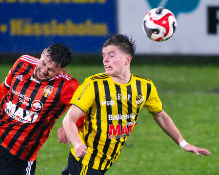 IFK Hässleholms Jussi Tikkanen i matchen i div. 2 mellan IFK Hässleholm och Kristianstads FC i Hässleholm 5 april 2024.