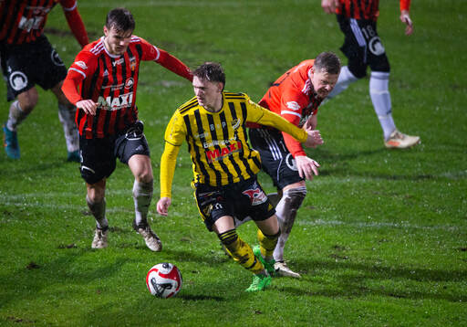 IFK Hässleholms Kasper Månsson i matchen i div. 2 mellan IFK Hässleholm och Kristianstads FC i Hässleholm 5 april 2024.