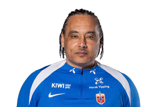 Lee Skyrme, assistant coach of the Norwegian women’s national football team, poses for a portrait