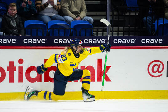 Thea Johansson of Sweden celebrates