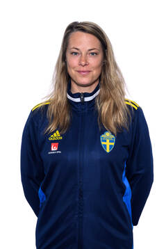 Johanna Almgren, assisterande förbundskapten i det svenska U23-damlandslaget poserar för ett porträtt den 7 april 2024 i Gävle. 
