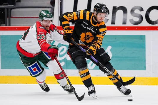 Frölundas Linus Högberg och Skellefteås Simon Robertsson