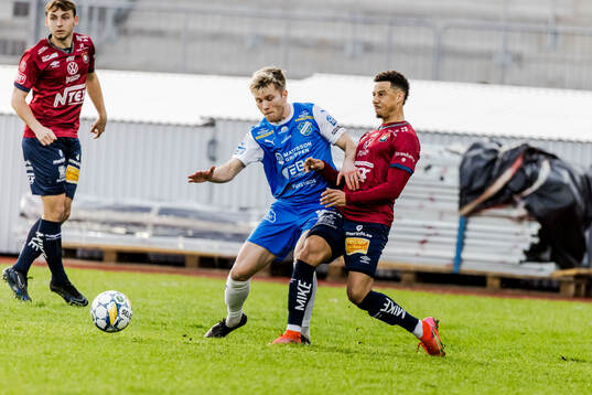 IK Oddevolds Anton Snibb och Örgrytes Tobias Sana