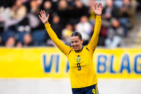 Cornelia Kapocs of Sweden celebrates after 2-1 by Monica Jusu Bah (not in picture)