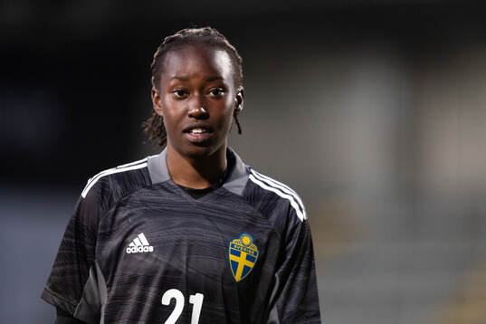 Goalkeeper Angel Mukasa of Sweden