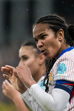 Wendie Renard of France celebrating the 0-1 goal