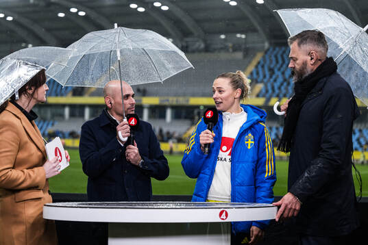 Fridolina Rolfö of Sweden in Swedish broadcaster TV4 studio