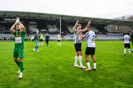 Landskronas målvakt Amr Kaddoura, Erik Hedenquist och Rassa Rahmani