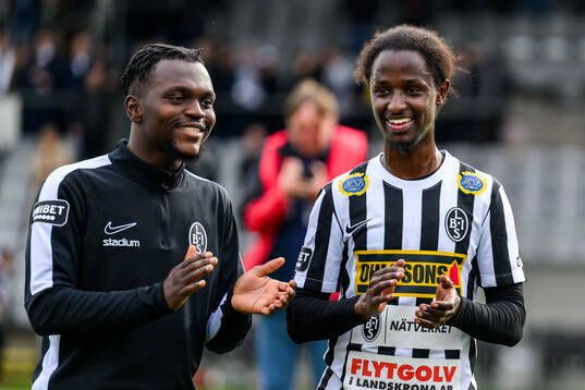 Landskronas Kofi Asare och Max'Med Omar Mohamed