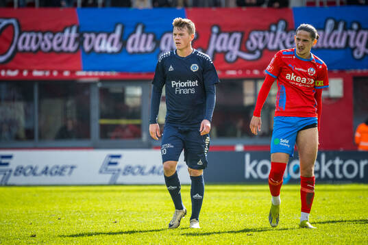 Utsiktens Albin Skoglund och Helsingborgs Ervin Gigovic