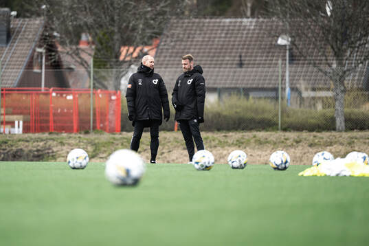 Degerfors assisterande tränare Mattias Lindström och tränare William Lundin