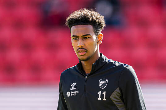 Faniel Tewelde of Odd ahead of the Eliteserien match between Brann and Odd on April 21, 2024 in Bergen. 
