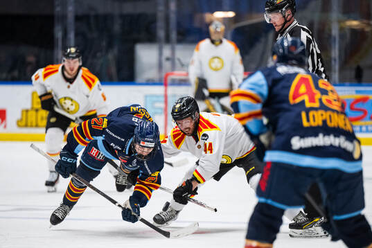 Djurgårdens Linus Eriksson och Brynäs Jacob Blomqvist