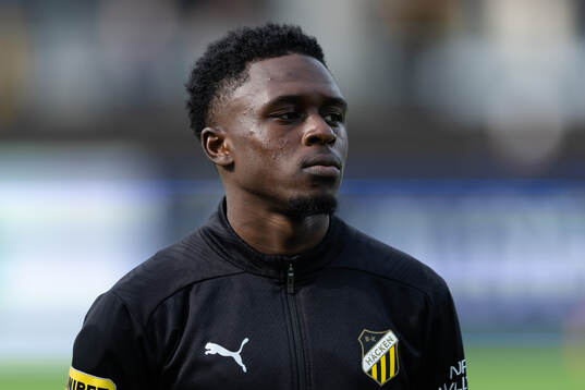 Häckens Zeidane Inoussa innan fotbollsmatchen i