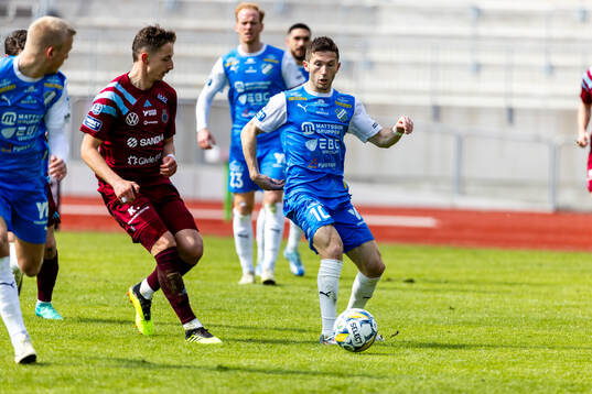 IK Oddevolds Liridon Kalludra och Gefles Lukas Browning