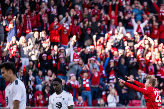 Aune Heggebø of Brann celebrates after scoring the 2-0 goal