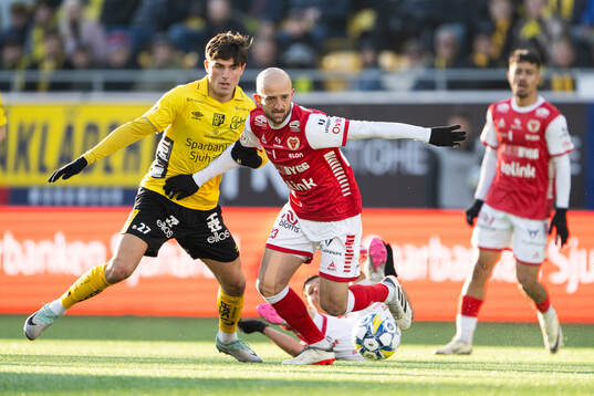 Elfsborgs Besfort Zeneli och Kalmars Robert Gojani