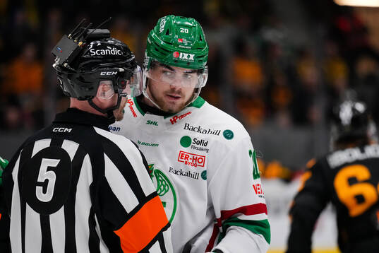 Domare Daniel Eriksson och Rögles Lian Bichsel