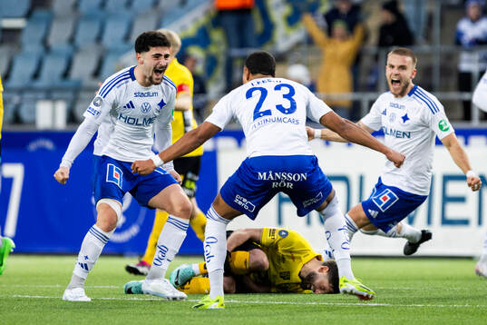 IFK Norrköpings Ismet Lushaku jublar efter 2-2