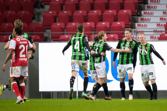 GAISs Alexander Ahl Holmström jublar efter 1-3