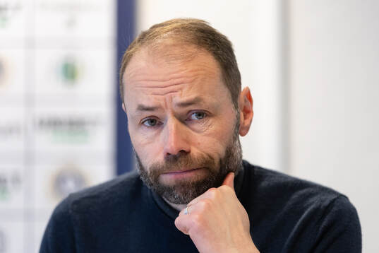 IFK Norrköpings tränare Andreas Alm på presskonferensen