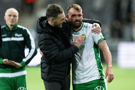 Hammarbys tränare Kim Hellberg och Mads Fenger Nielsen