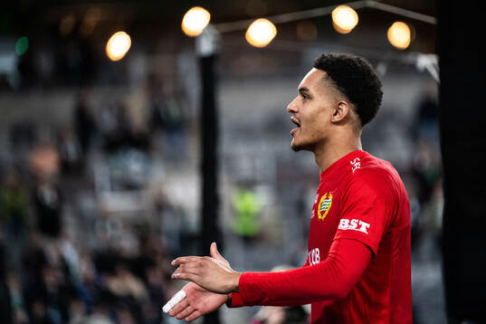 Hammarbys målvakt Oliver Dovin jublar