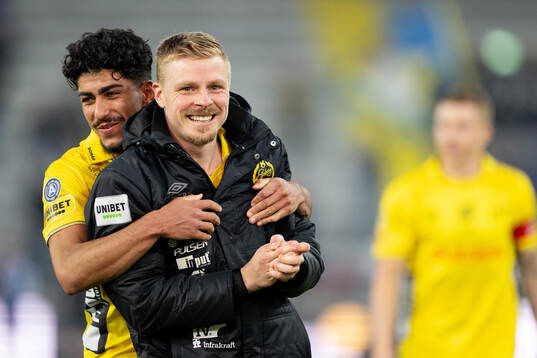 Elfsborgs Ahmed Qasem och Per Frick jublar