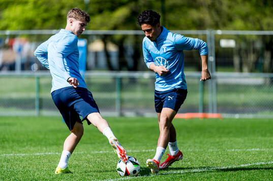 Malmö FFs Hugo Bolin och Adrian Skogmar