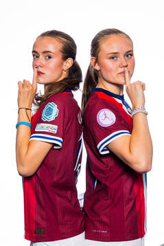 Elle Ulstein and Tuva Sagen of the Norwegian U17 national football team poses for a portrait