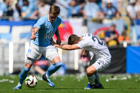 Malmö FFs Søren Rieks och Djurgårdens Samuel Dahl
