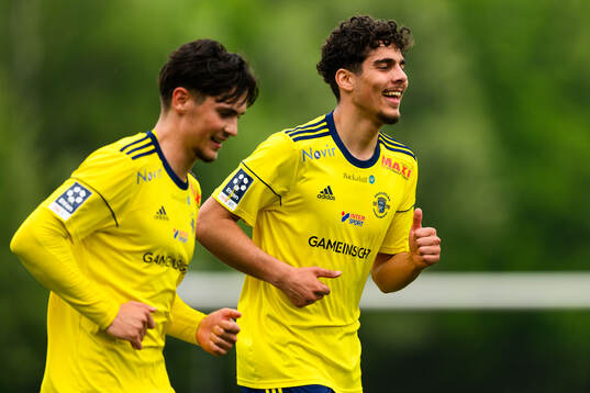 Ängelholms Ännäss Al Hamlawi jublar efter 2-0