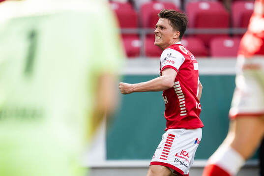 Kalmars Kevin Jensen jublar efter 2-2