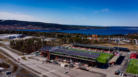 Drönarbild över Jämtkraft Arena