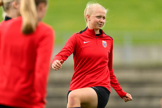 Ingrid Haugen of Norway ahead of the UEFA Under-17 match between England and Norway on May 5, 2024 in Lund. 