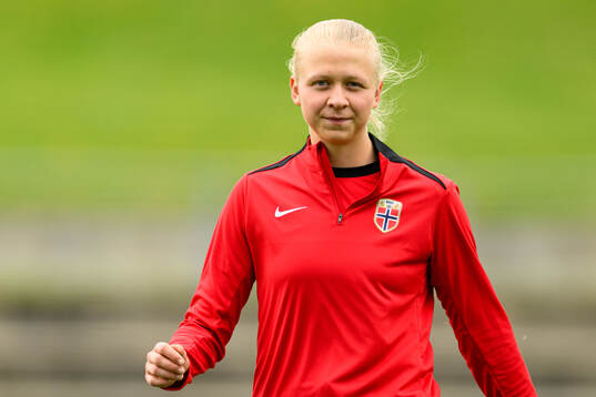 Ingrid Haugen of Norway ahead of the UEFA Under-17 match between England and Norway on May 5, 2024 in Lund. 