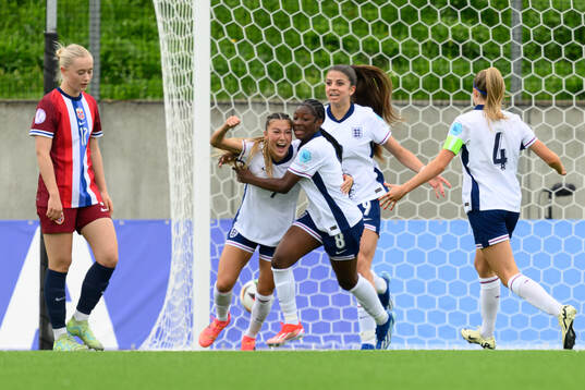 Erica Parkinson of England celebrates the 1-0 goal