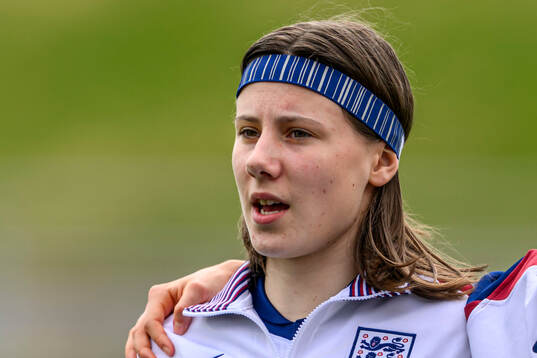 Vera Jones of England ahead of the UEFA Under-17 match between England and Norway on May 5, 2024 in Lund. 