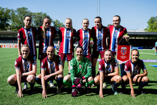 The starting eleven of Norway ahead of the UEFA European Women’s Under-17 Championship match between Norway and France on May 8, 2024 in Malmö. 