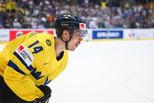 Joel Eriksson Ek of Sweden celebrates