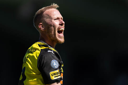 Häckens Mikkel Rygaard Jensen jublar