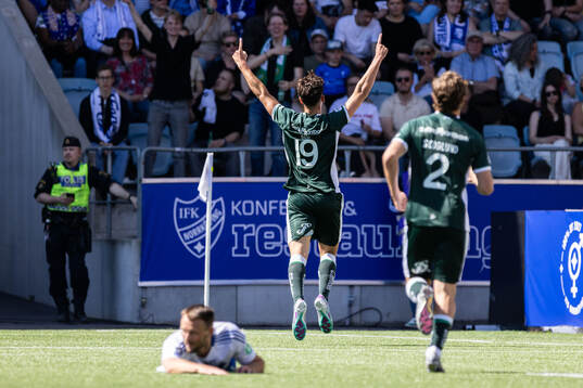 Hammarbys Deniz Gul jublar efter 0-1